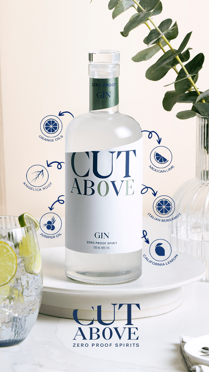 Zero Proof Gin - Cut Above Spirits - Nonalcoholic - Mocktail - Ingredient List