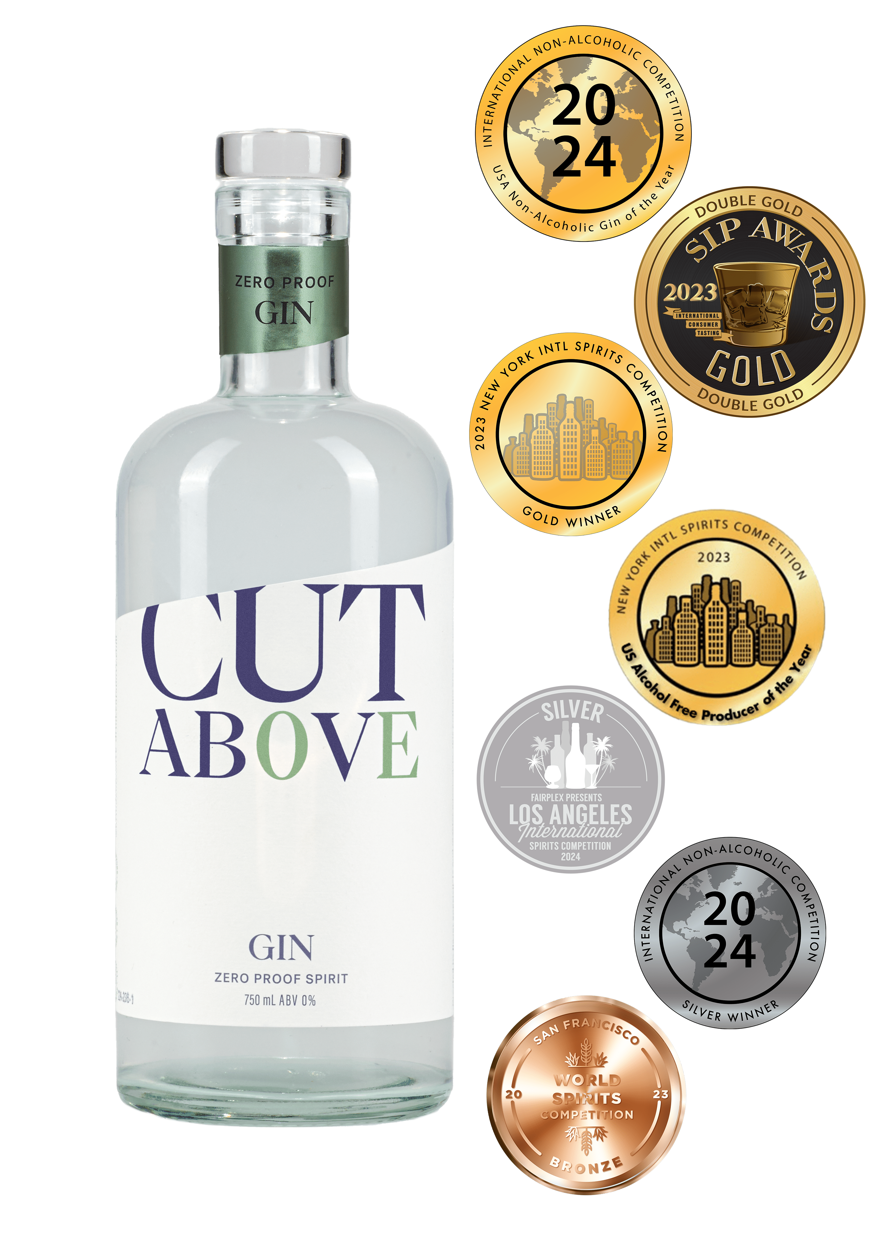 Zero Proof Gin - Cut Above Spirits - Nonalcoholic - Mocktail - Awards List