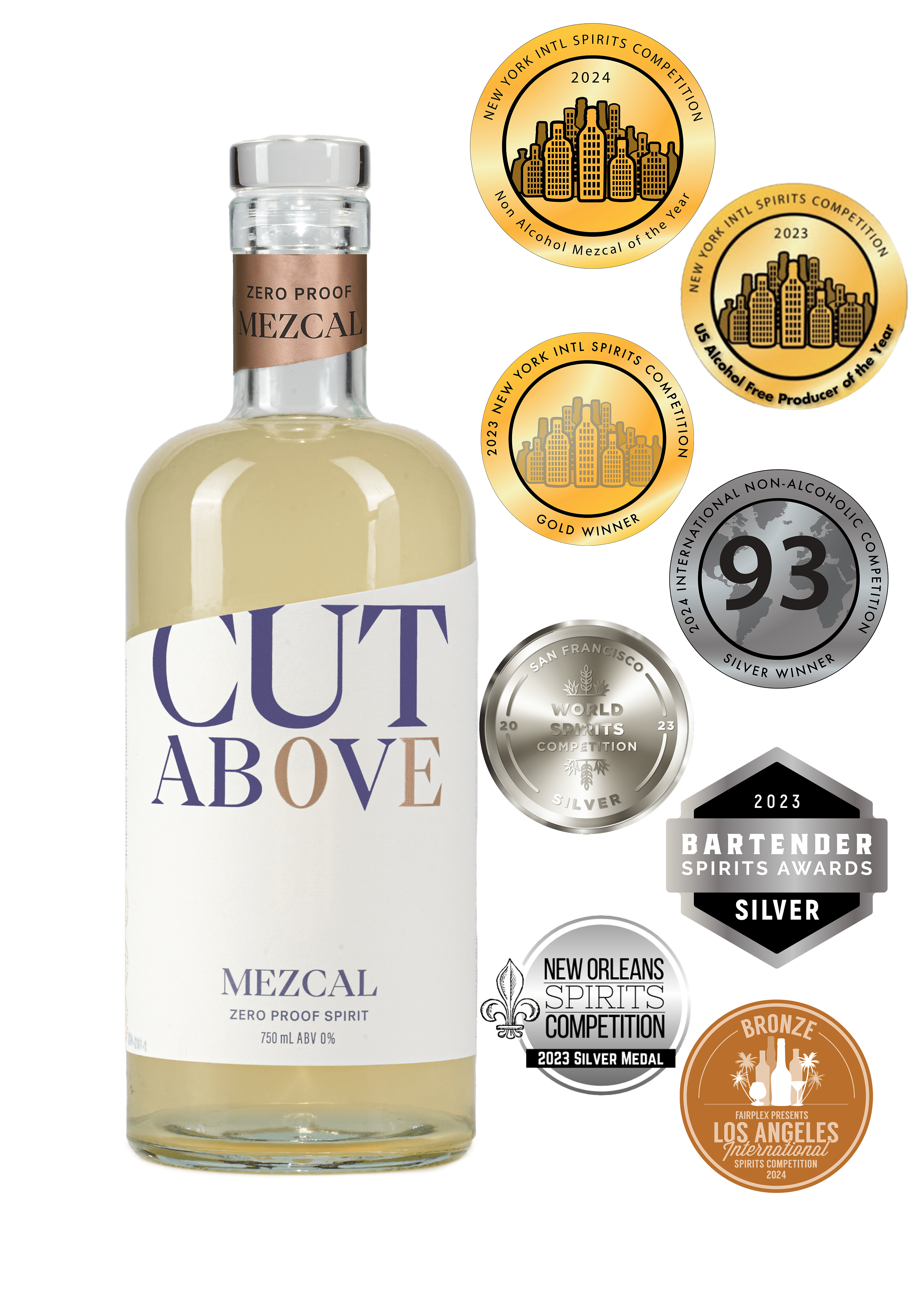 Zero Proof Mezcal - Cut Above Spirits - Nonalcoholic - Mocktail - Awards List