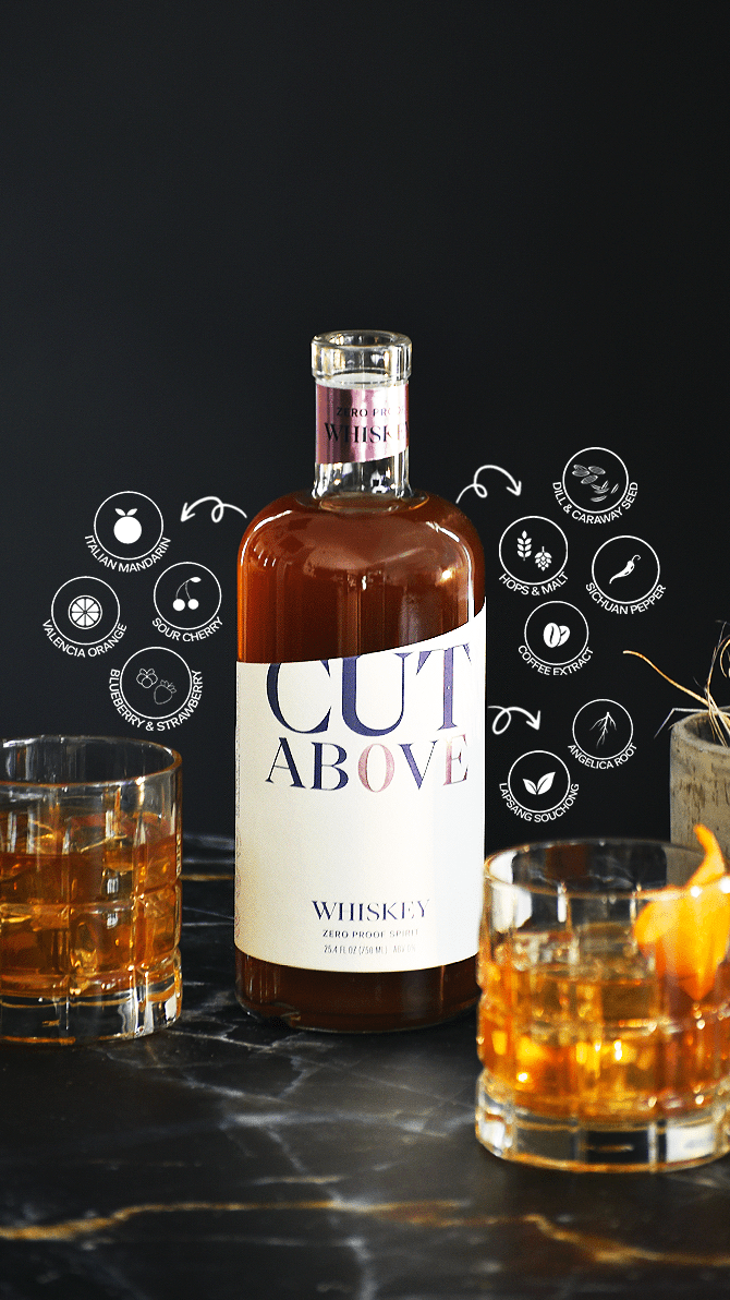 Zero Proof Whiskey - Cut Above Spirits - Nonalcoholic - Mocktail - Ingredient List