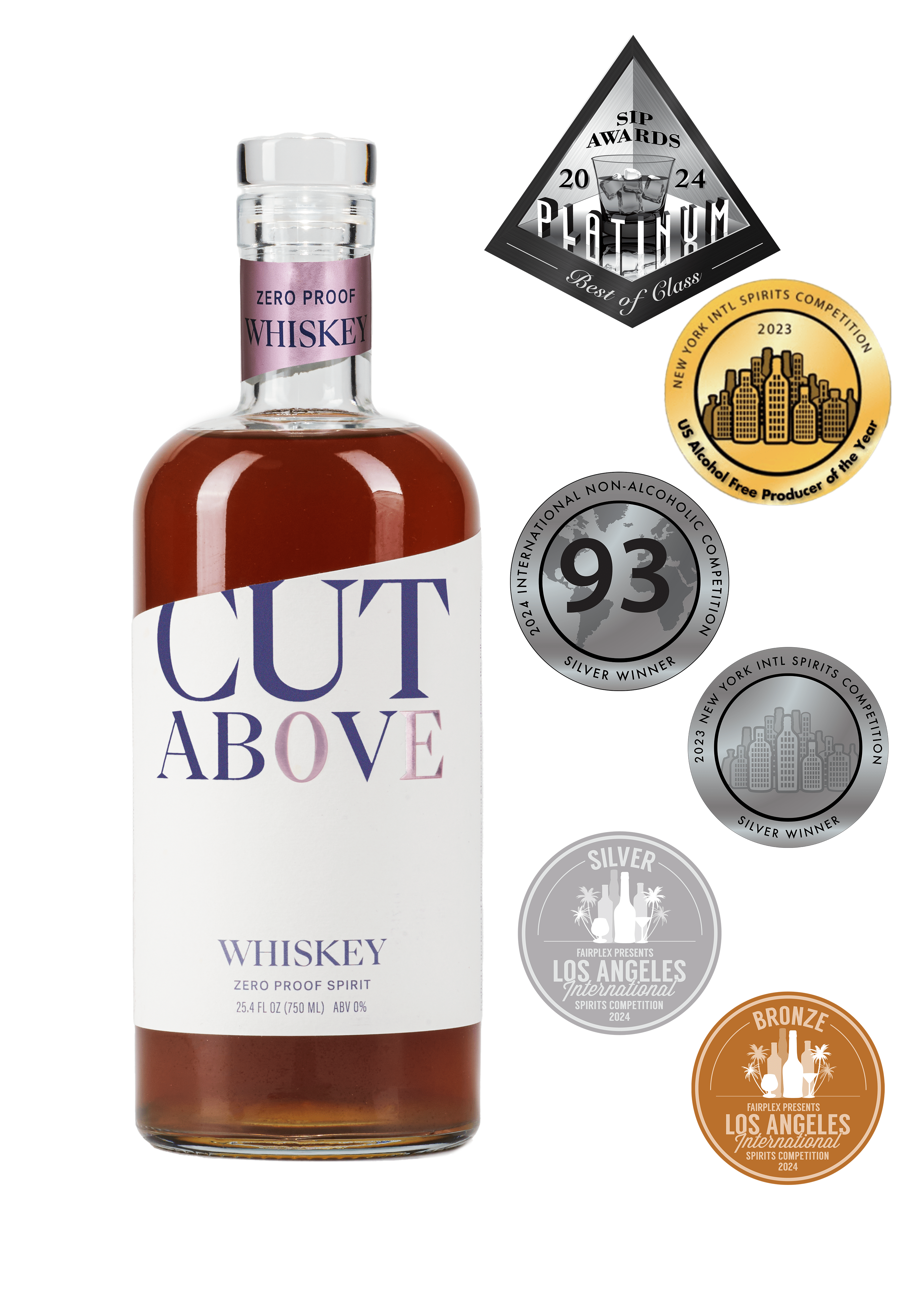 Zero Proof Whiskey - Cut Above Spirits - Nonalcoholic - Mocktail - Awards List