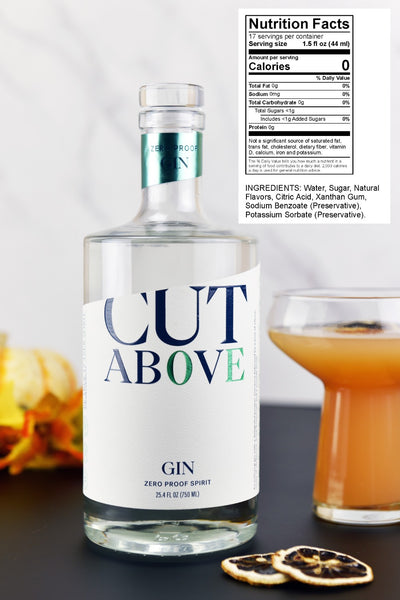 Zero Proof Gin - Cut Above Spirits - Nonalcoholic - Mocktail - Product Label