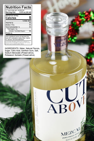 Zero Proof Mezcal - Cut Above Spirits - Nonalcoholic - Mocktail - Product Label
